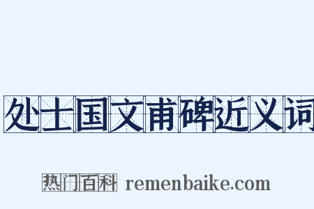 处士国文甫碑近义词是什么意思的图片
